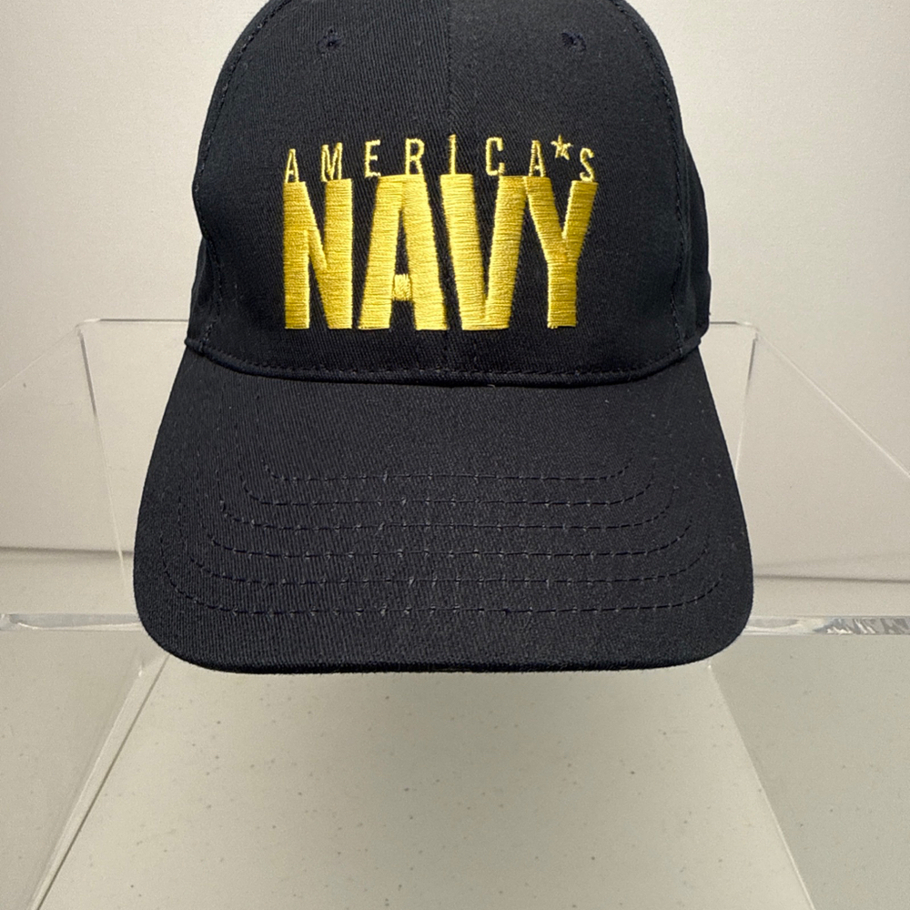 America's Navy Slideback Baseball Cap Blue One Size Adjustable Embroidered
